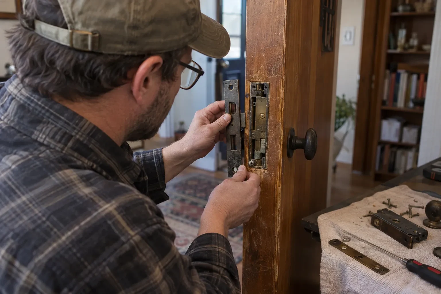 Illustrative locksmith scene; not an actual job